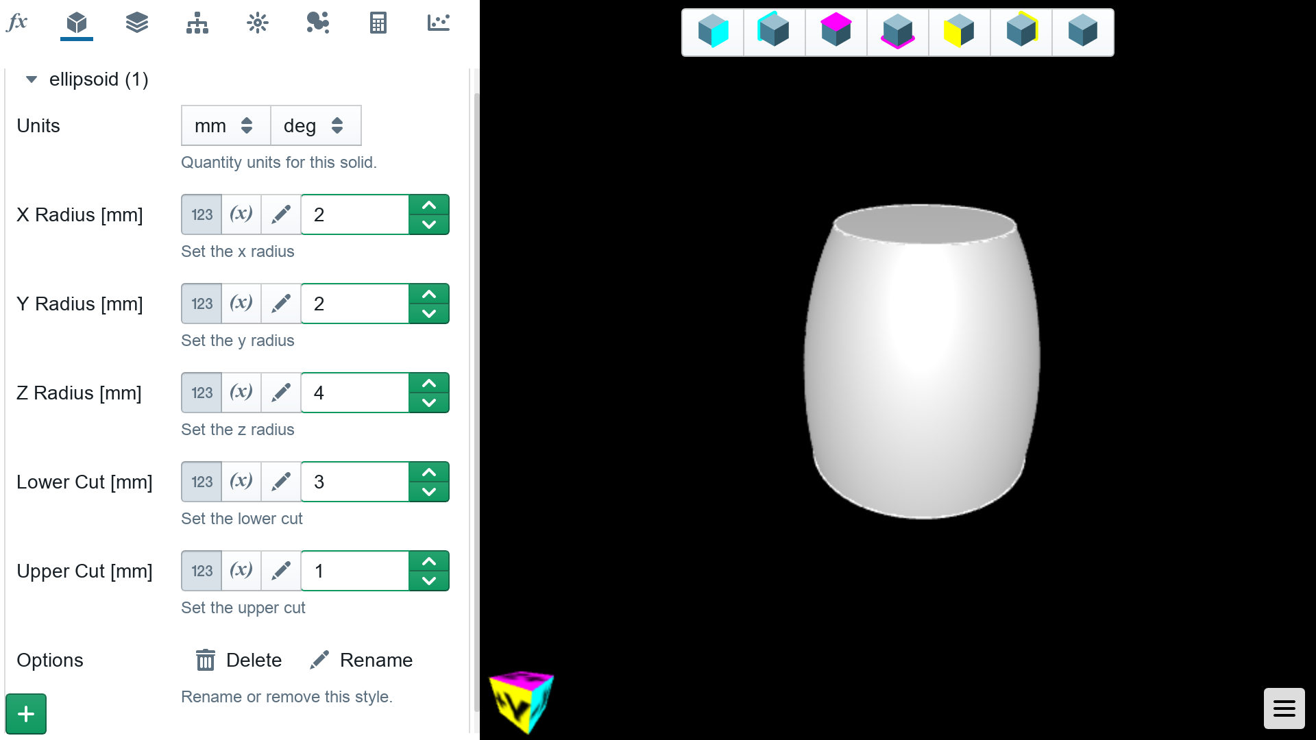 ellipsoid shape complex